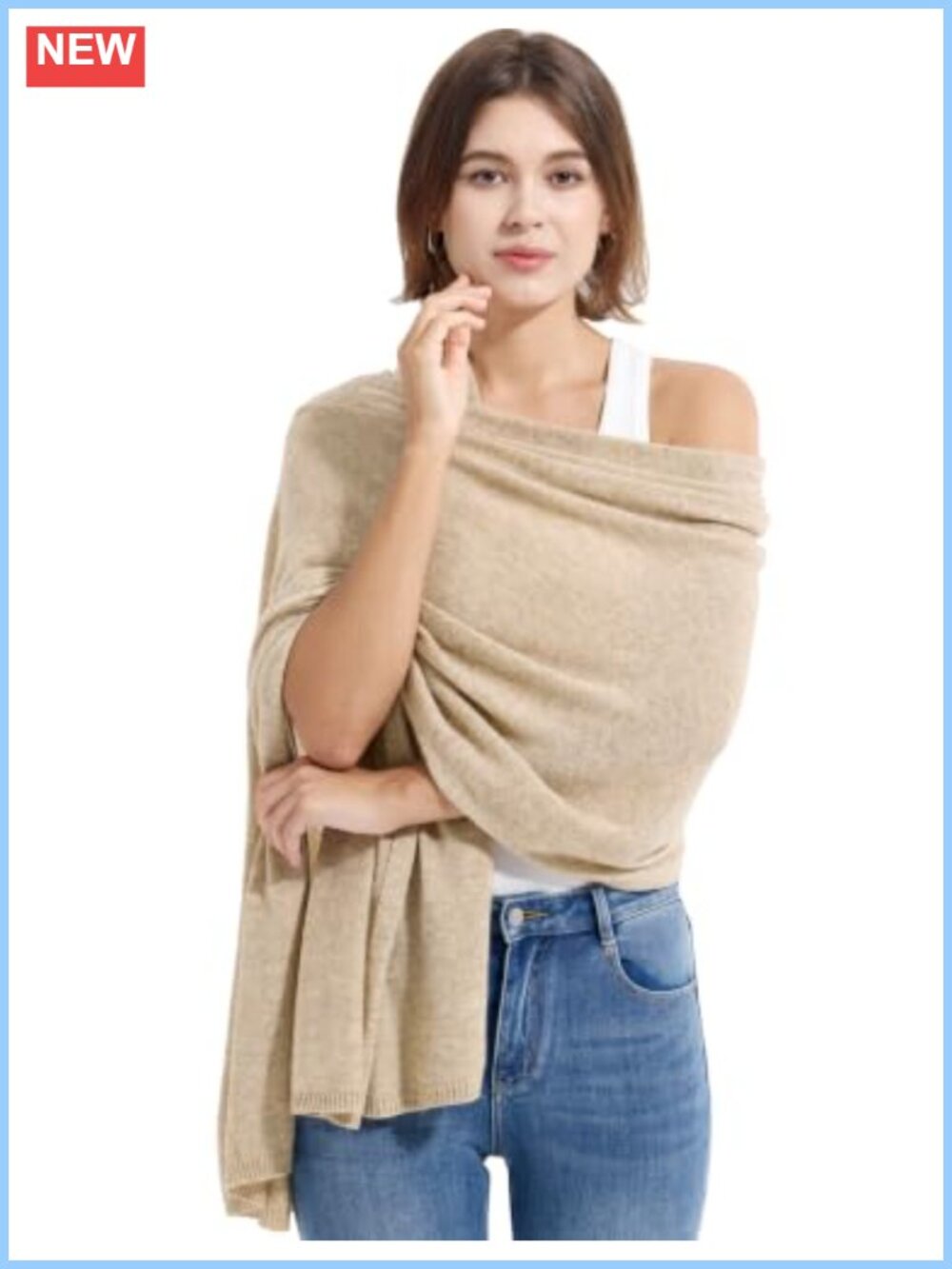 Cashmere Wool Blend Wrap Shawl Pashmina Travel Scarf Women